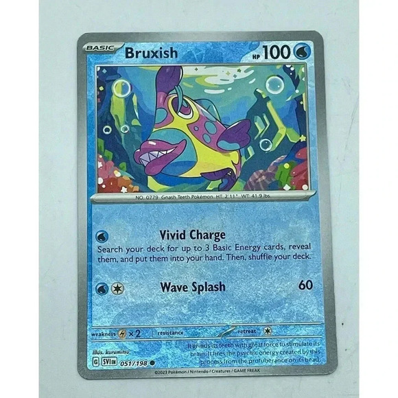 Bruxish 051/198 Scarlet‎ & Violet Pokemon TCG Reverse Holo Mint Unplayed - Picture 1 of 7